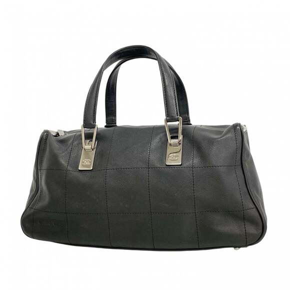 Chanel Chocolate Bar Leather Handbag Black Women's